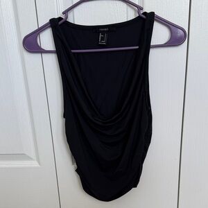 Forever 21 Black Cowl Neck Tank Top